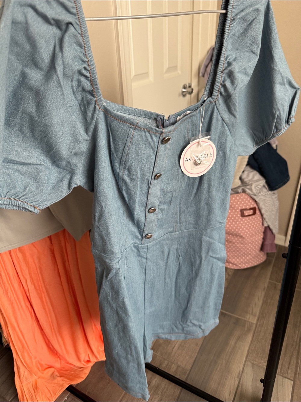 Light Blue Denim Womens romper